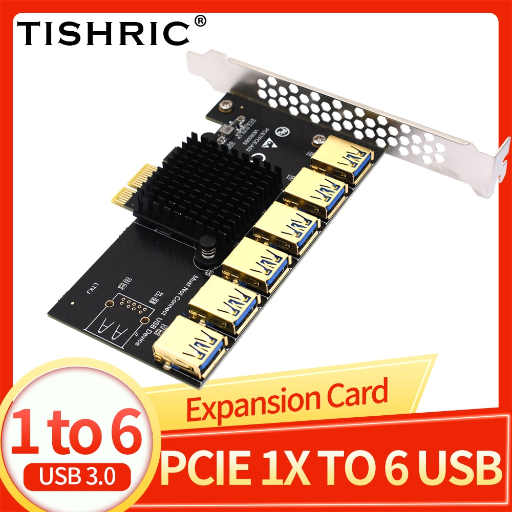 TISHRIC Pci Express Multiplier Pcie 1x  4/5/6 USB..